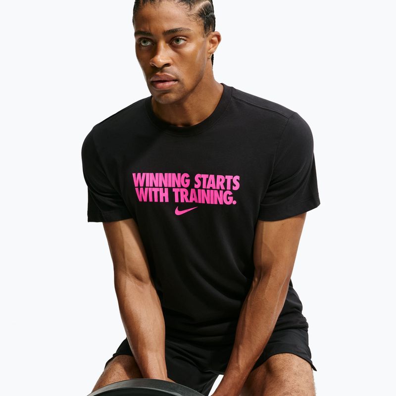 Pánské tréninkové tričko Nike Dri-Fit Winning black/hyper pink 5