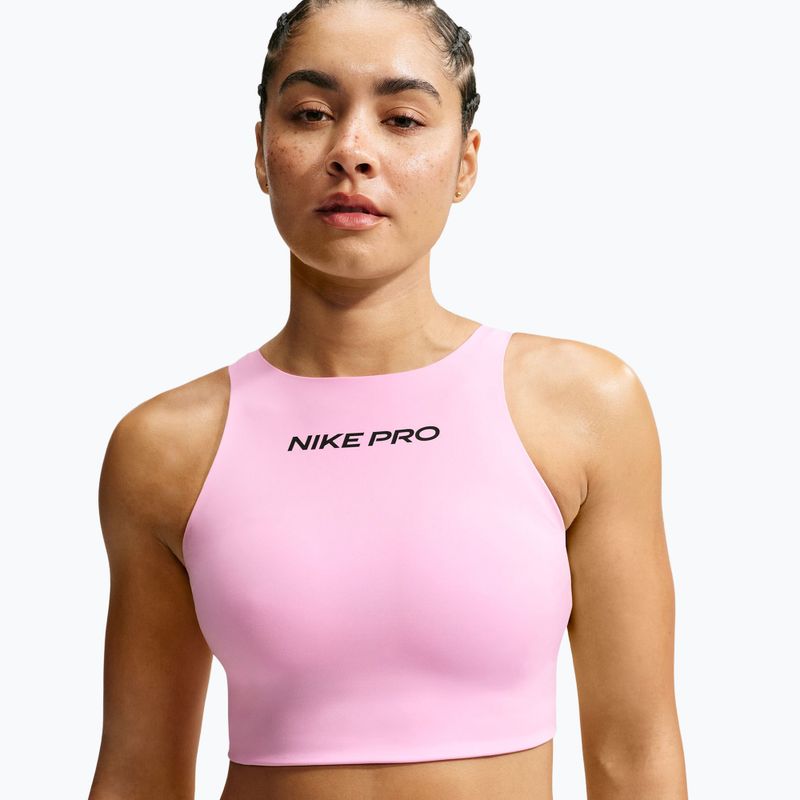 Sportovní podprsenka Nike Pro Sculpt pink rise/black