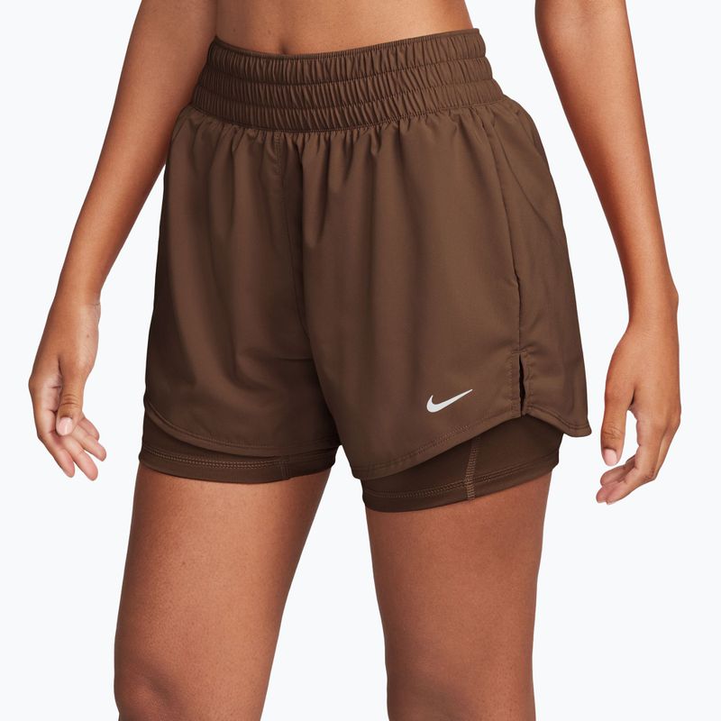 Dámské šortky Nike One Dri-Fit High-Waisted 3" 2In1 cacao wow/white 3