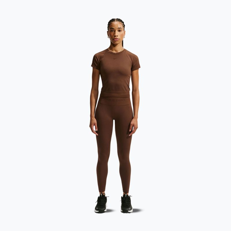 Dámské tréninkové tričko Nike Pro Seamless Dri-Fit SS cacao wow 2