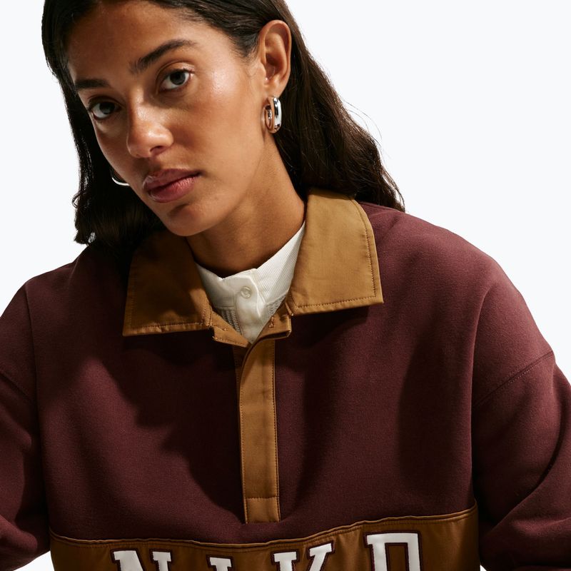 Dámská mikina Nike Studio Fleece Medium Weight mystic dates/light british tan/sail 5