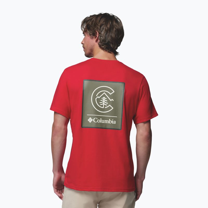 Pánské tričko Columbia CSC Basic Logo Back Tee mountain red/linework c badge 3
