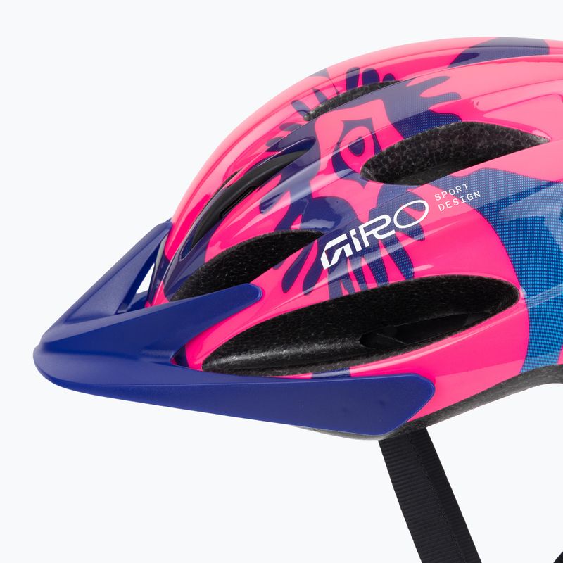 Dětská cyklistická helma Giro Raze pink flowers 7