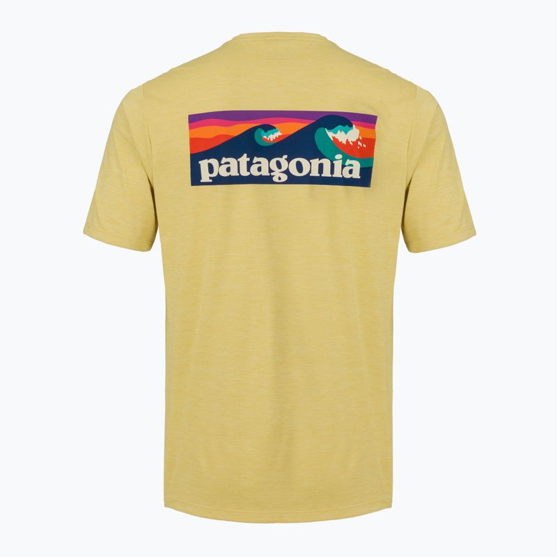 Pánské tričko na lezení Patagonia Capilene Cool Daily Boardshort Logo limestone yellow - light limestone yellow x-dye 2