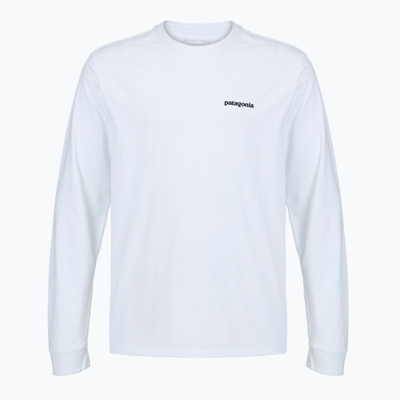 Pánské tričko Longsleeve Patagonia P-6 Logo Responsibili fiber white