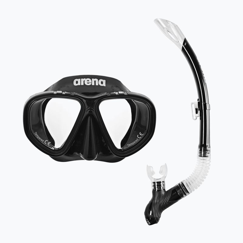 Šnorchlovací sada Arena Premium Snorkeling Set black/clear/black 9