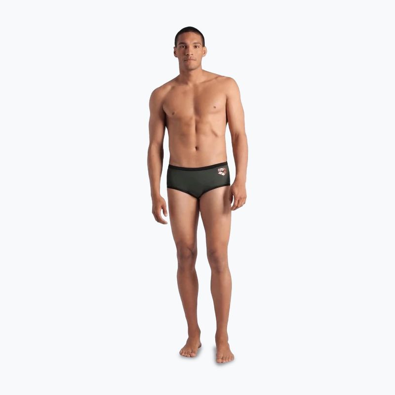 Pánské plavecké boxerky arena One Low Waist Short Big Logo dark sage/black 5