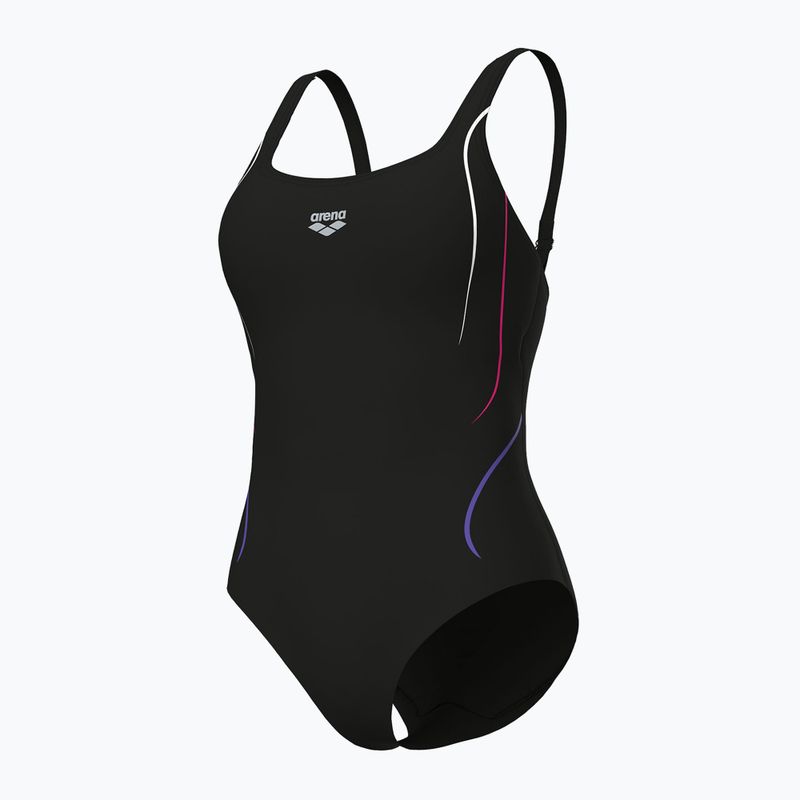Dámské jednodílné plavky Arena Ludovica Soft Curve Back black/black multi 4