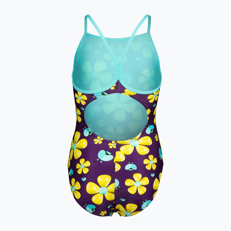 Dětské jednodílné plavky arena Spring Lightdrop Back plum multi/water 2