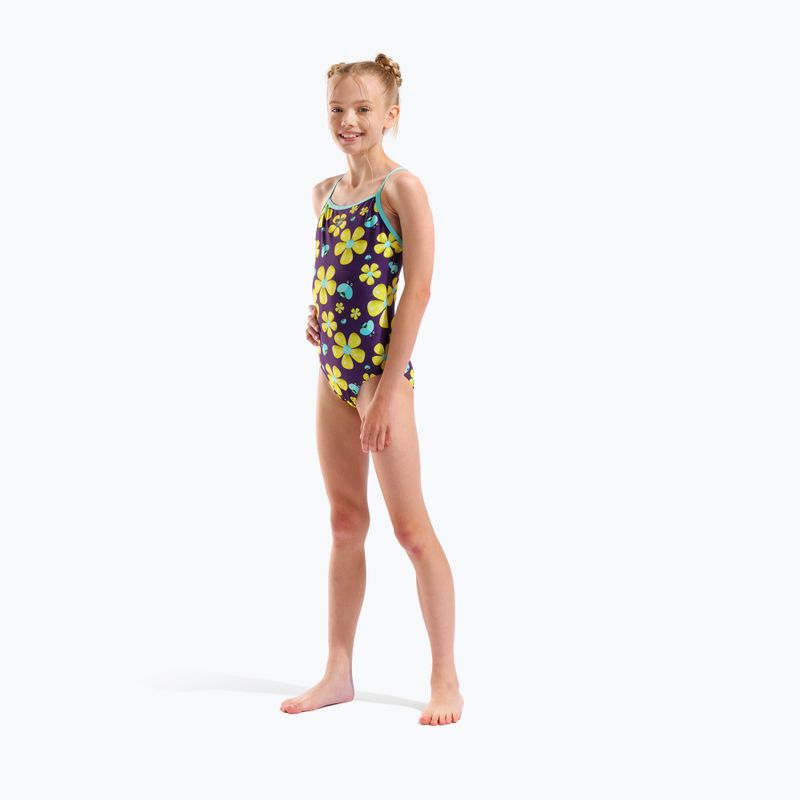 Dětské jednodílné plavky arena Spring Lightdrop Back plum multi/water 6