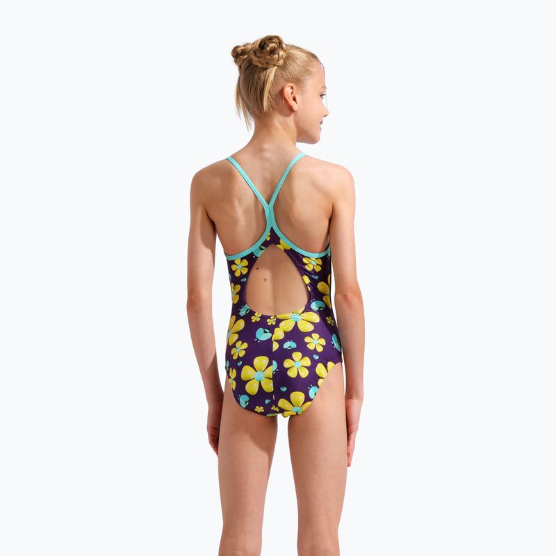 Dětské jednodílné plavky arena Spring Lightdrop Back plum multi/water 7