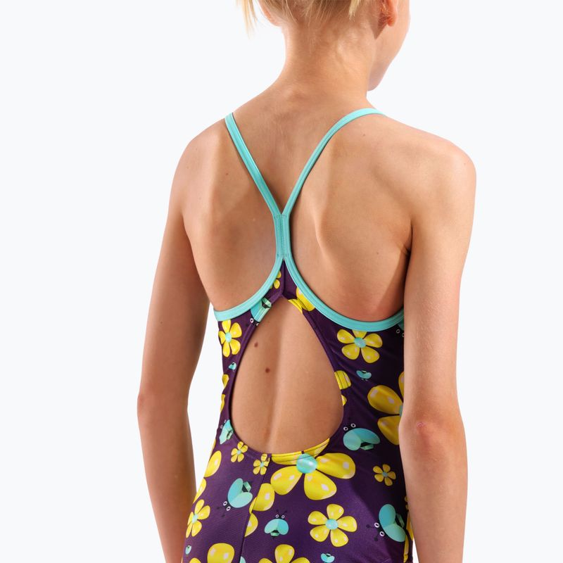 Dětské jednodílné plavky arena Spring Lightdrop Back plum multi/water 9
