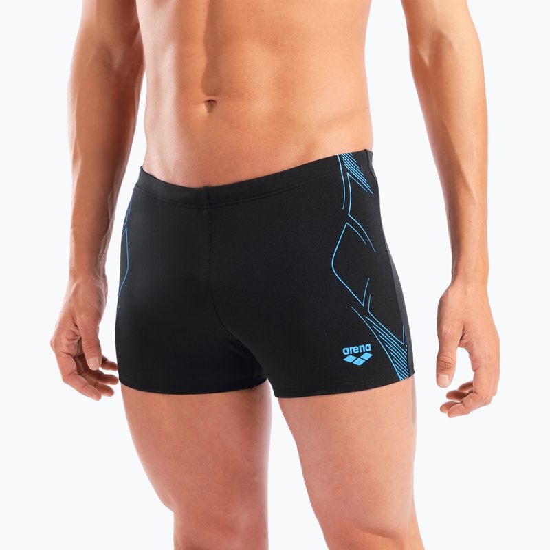 Pánské plavecké boxerky arena Graphic Swim Short black/turquoise 8