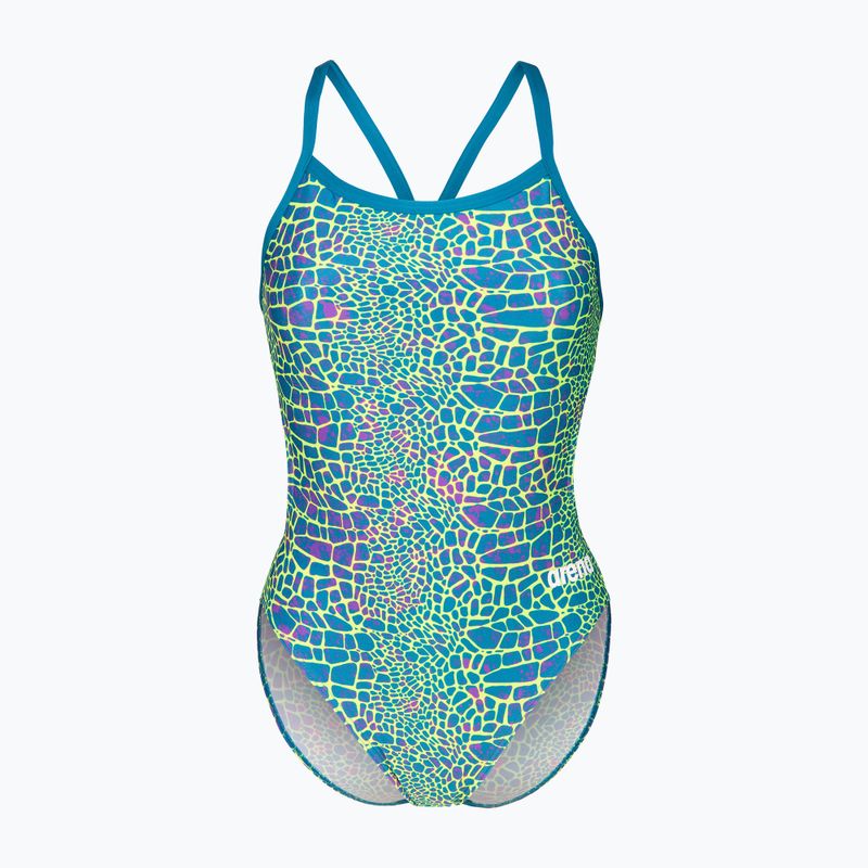 Dámské jednodílné plavky arena Snake Skin Challenge blue cosmo multi/blue cosmo