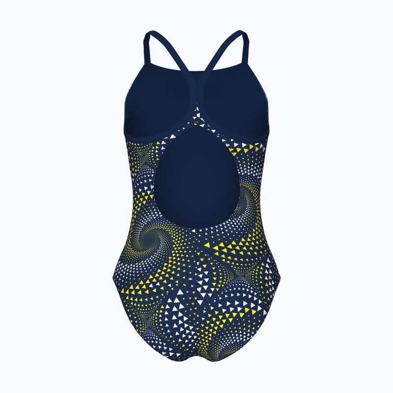 Dětské jednodílné plavky arena Fireflow Lightdrop Back navy/team navy yellow 2