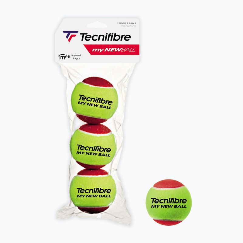 Tenisové míčky dětské Tecnifibre My New Ball 3 ks red