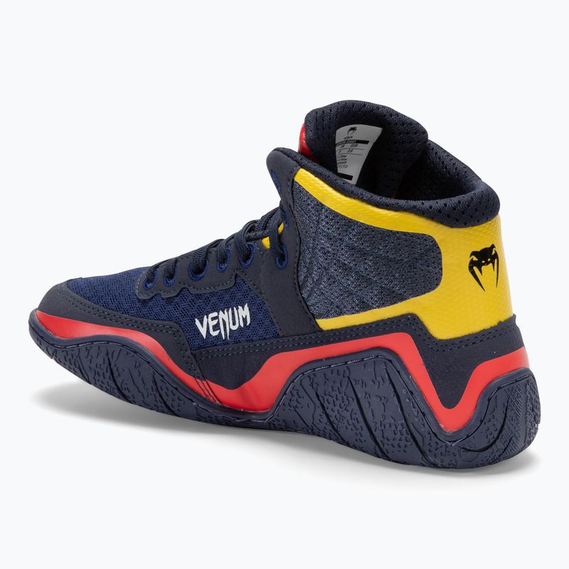 Boxerské boty  Venum Elite Wrestling blue/yellow 3