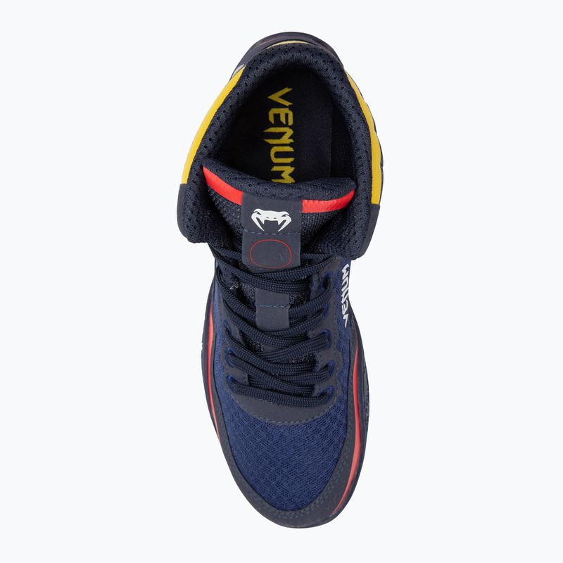 Boxerské boty  Venum Elite Wrestling blue/yellow 5