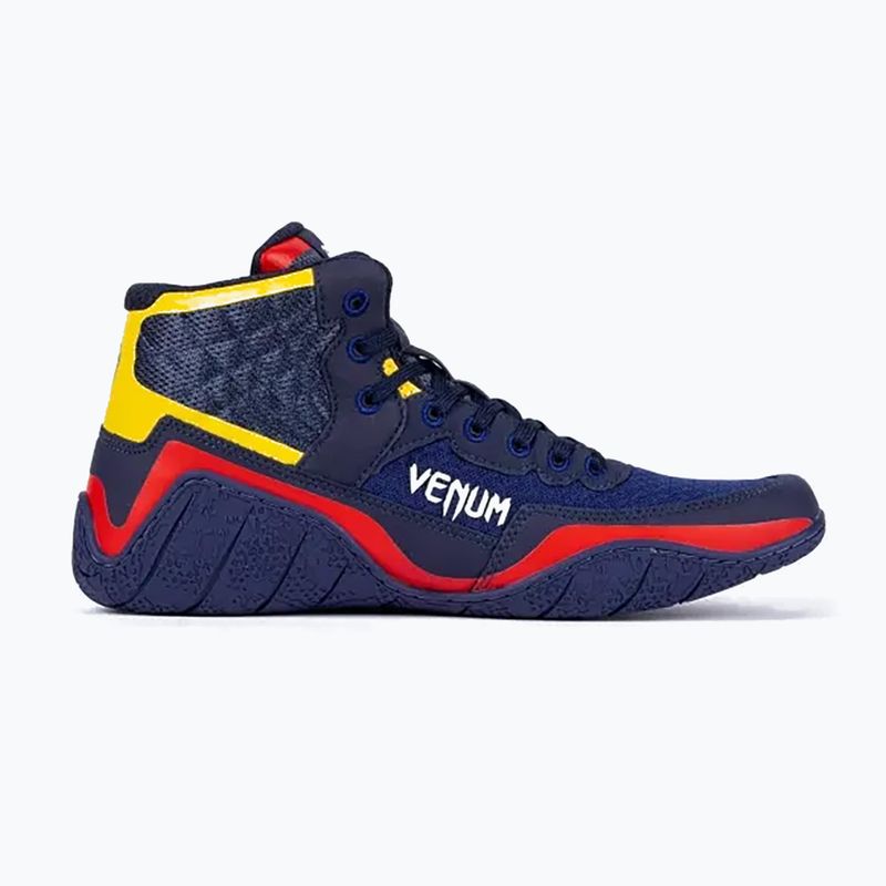 Boxerské boty  Venum Elite Wrestling blue/yellow 9
