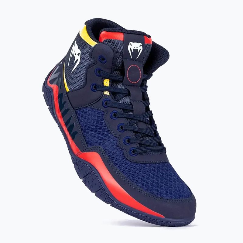 Boxerské boty  Venum Elite Wrestling blue/yellow 12