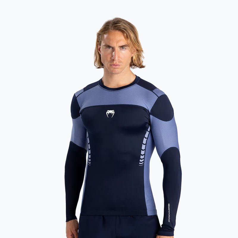 Pánský tréninkový longsleeve Venum Tempest Rashguard Longsleeve navy blue/blue