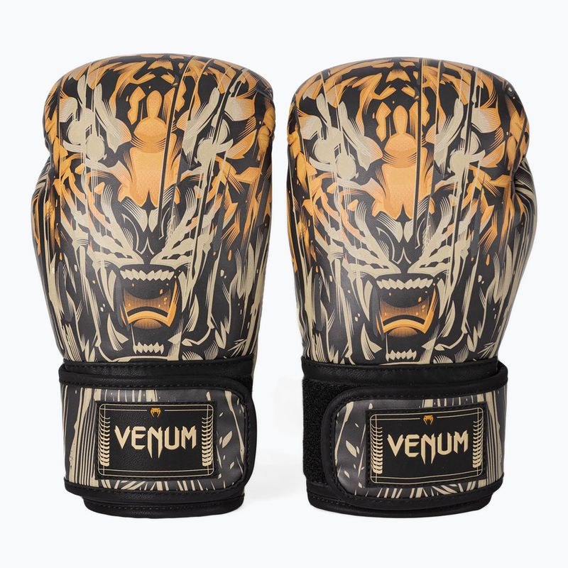 Boxerské rukavice Venum Tiger black/neom orange 2