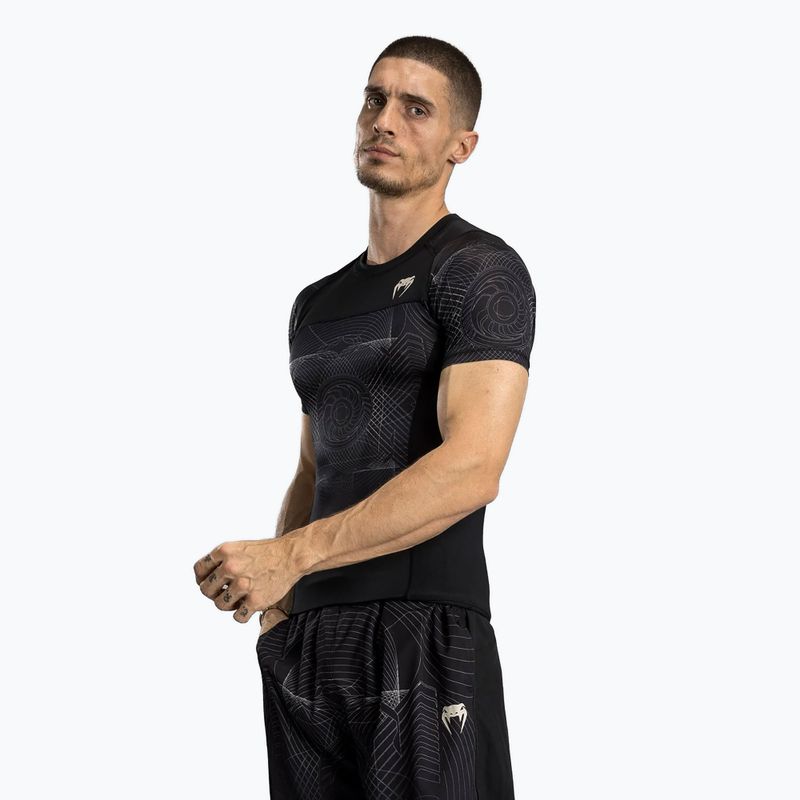 Pánské tílko rashguard  Venum G-Fit Air Men'S Short Sleeve Rashguard deep black/desert sand 4