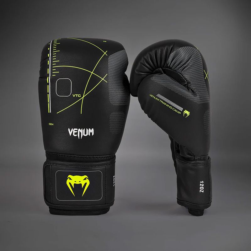 Boxerské rukavice Venum Training Camp 4.0 black/neo green 2