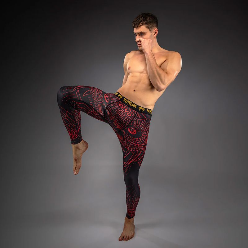Pánské tréninkové legíny Venum Quetzal Fury black/fury red/tangerine 2