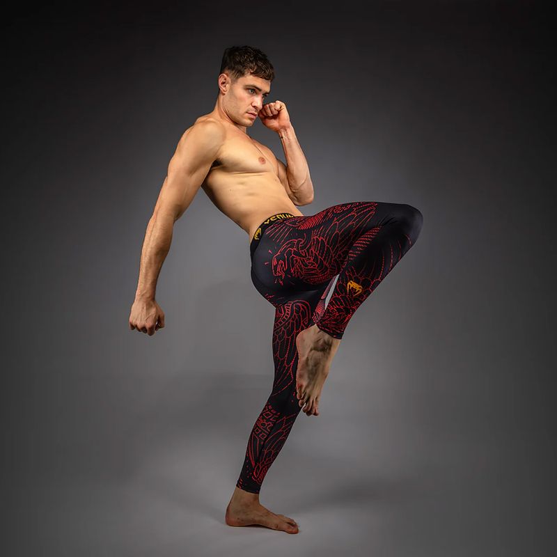 Pánské tréninkové legíny Venum Quetzal Fury black/fury red/tangerine 6