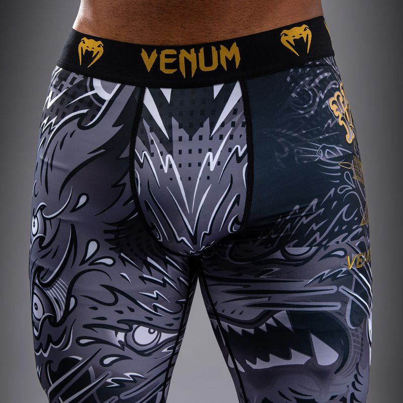 Pánské tréninkové legíny Venum Wolf Attack Spats black/grey 5