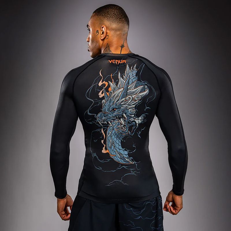 Pánský rashguard s dlouhým rukávem Venum Thunder Dragon černá/šedá/měděná 2