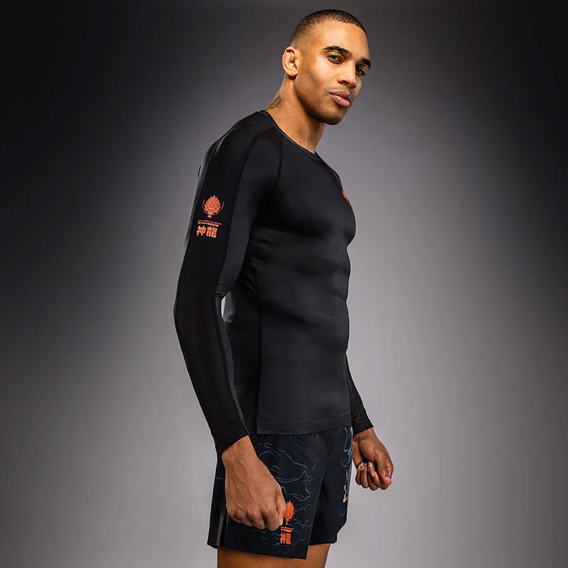 Pánský rashguard s dlouhým rukávem Venum Thunder Dragon černá/šedá/měděná 3