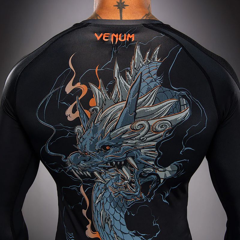 Pánský rashguard s dlouhým rukávem Venum Thunder Dragon černá/šedá/měděná 6