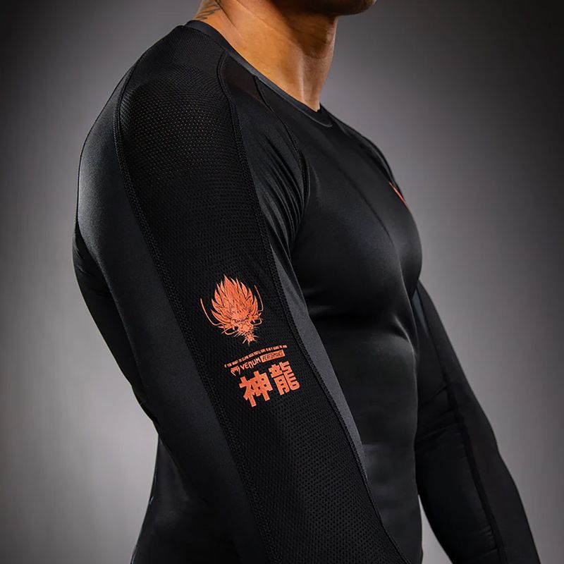 Pánský rashguard s dlouhým rukávem Venum Thunder Dragon černá/šedá/měděná 7