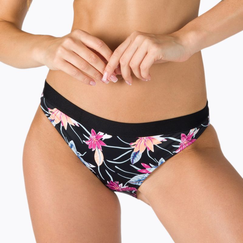 Spodní díl plavek ROXY Active 2021 anthracite/floral flow 2