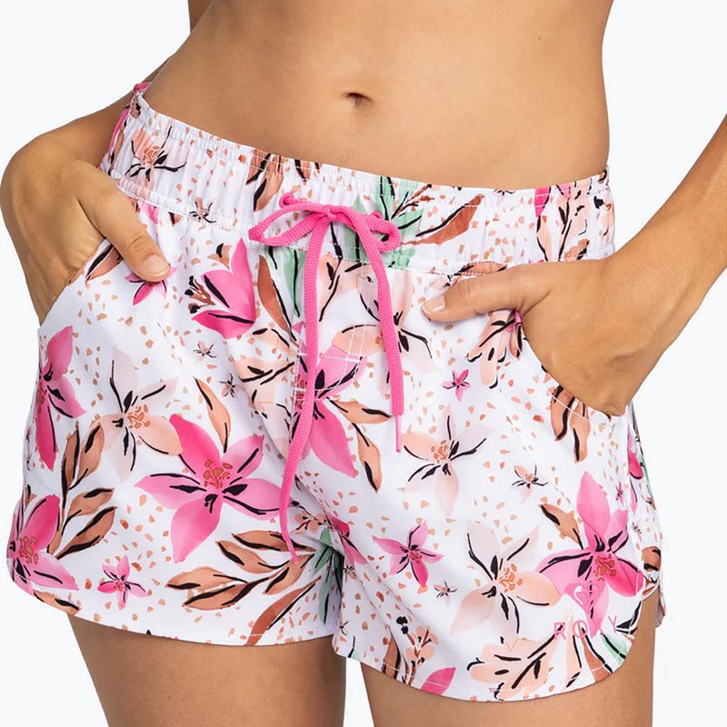 Dámské plavecké šortky ROXY Wave Printed 2 white happy tropical 5