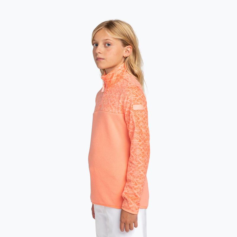 Dětská mikina ROXY Whitecamp Half Zip Girl peach pink roxygram tonal 3