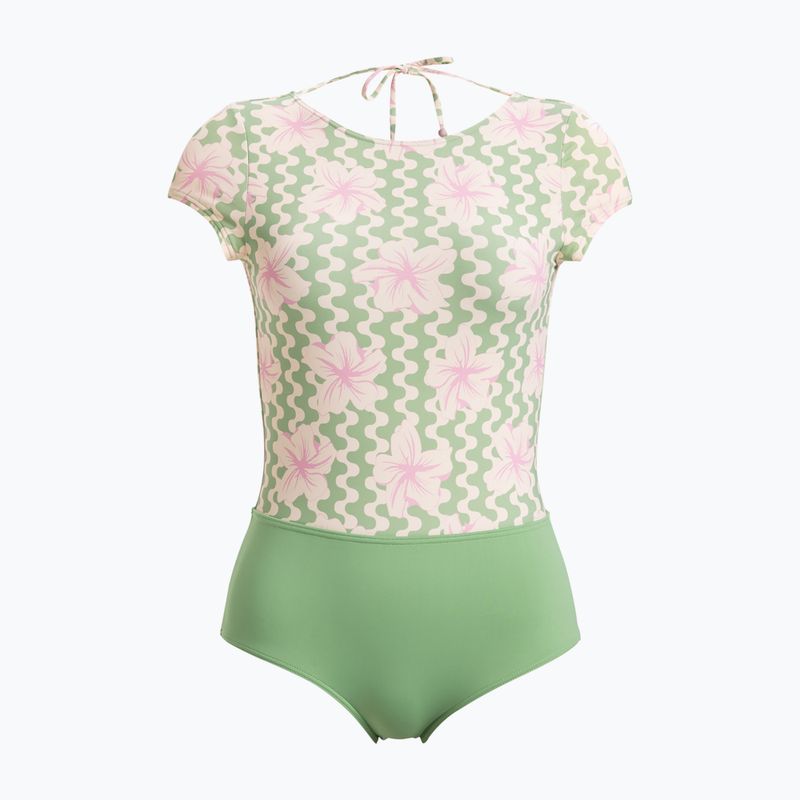 Dámské jednodílné plavky ROXY Hibiscus Daze basil party waves yw