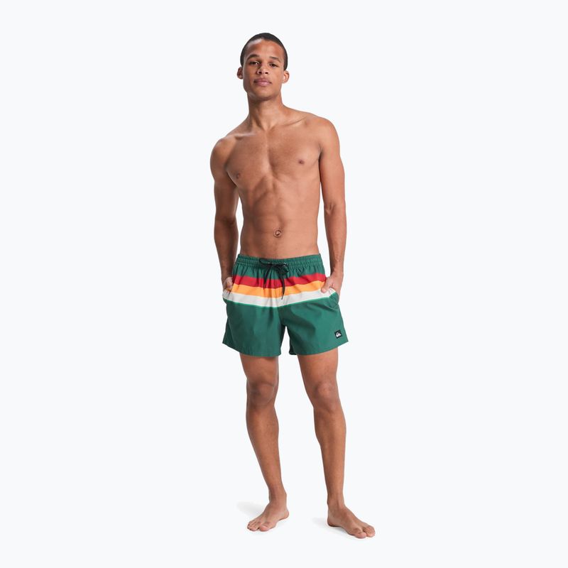 Pánské koupací šortky Quiksilver Everyday Printed Volley 15" forest outside stripe 2