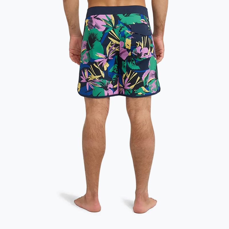 Pánské koupací šortky Quiksilver Surfsilk Scallop 18" dark navy interact floral 3