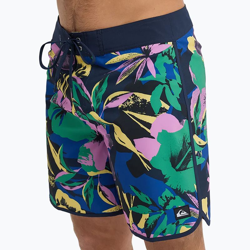 Pánské koupací šortky Quiksilver Surfsilk Scallop 18" dark navy interact floral 5