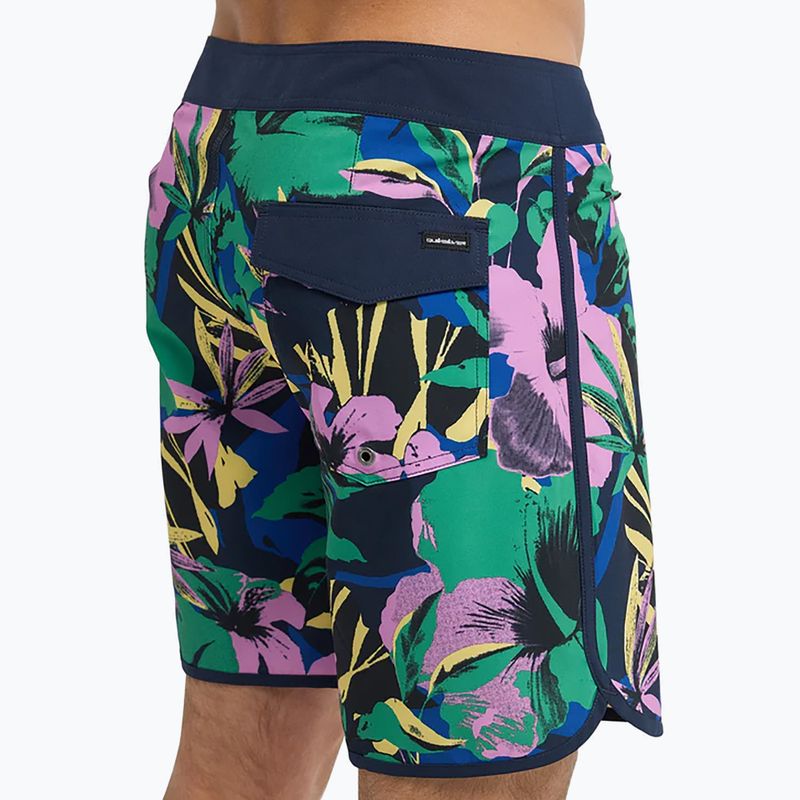 Pánské koupací šortky Quiksilver Surfsilk Scallop 18" dark navy interact floral 6