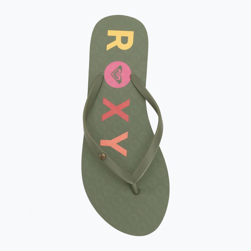 Dámské žabky ROXY Sandy III oil green 5