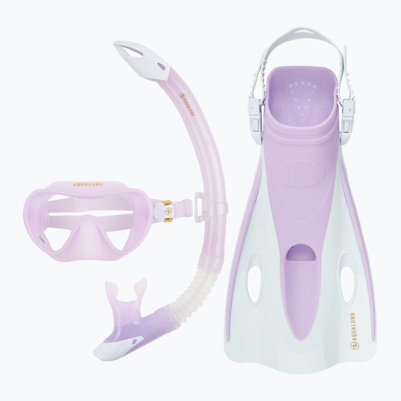 Šnorchlovací sada Aqualung Nabul maska + šnorchl + ploutve translucid purple 14