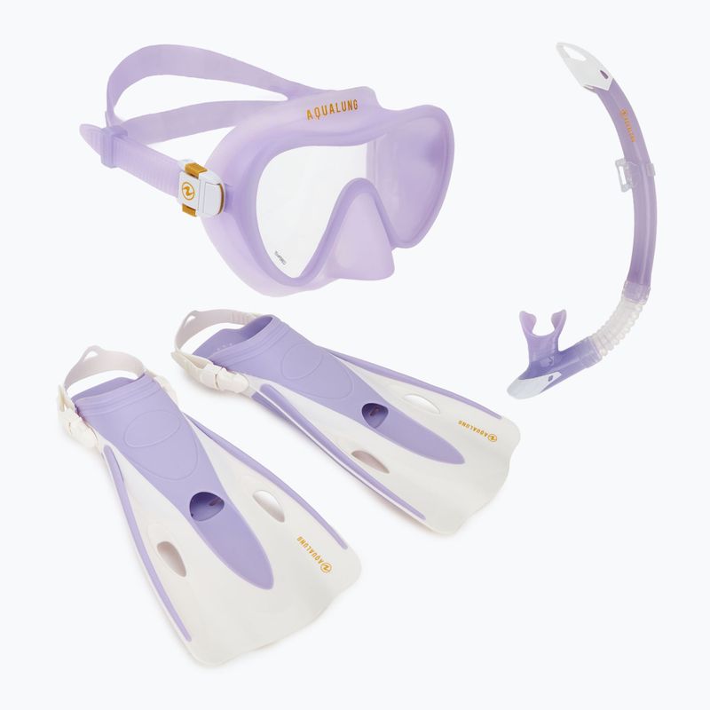 Šnorchlovací sada Aqualung Nabul maska + šnorchl + ploutve translucid purple