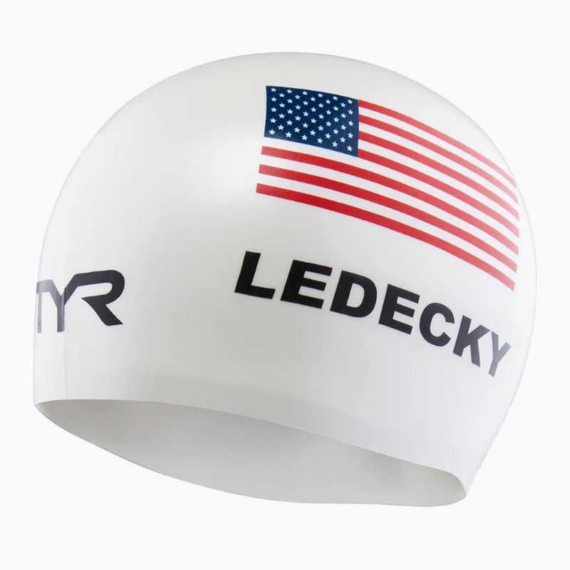 Plavecká čepice TYR Ledecky Silicone white 3