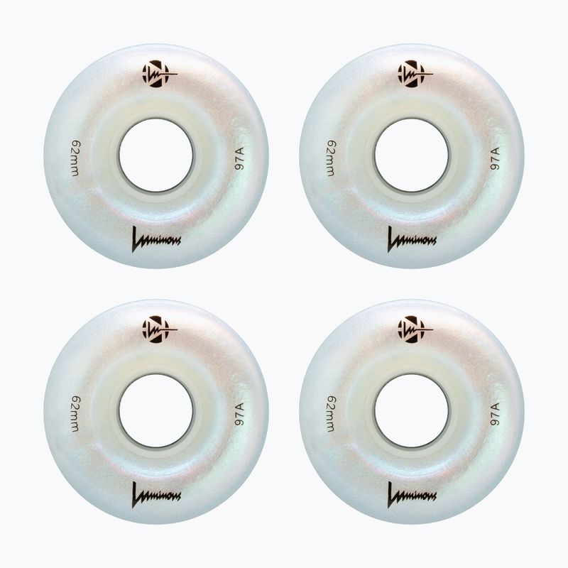 Kolečka na kolečkové brusle FR Skates Luminous Led Quad Wheel 62mm/97A X4 white pearl 2