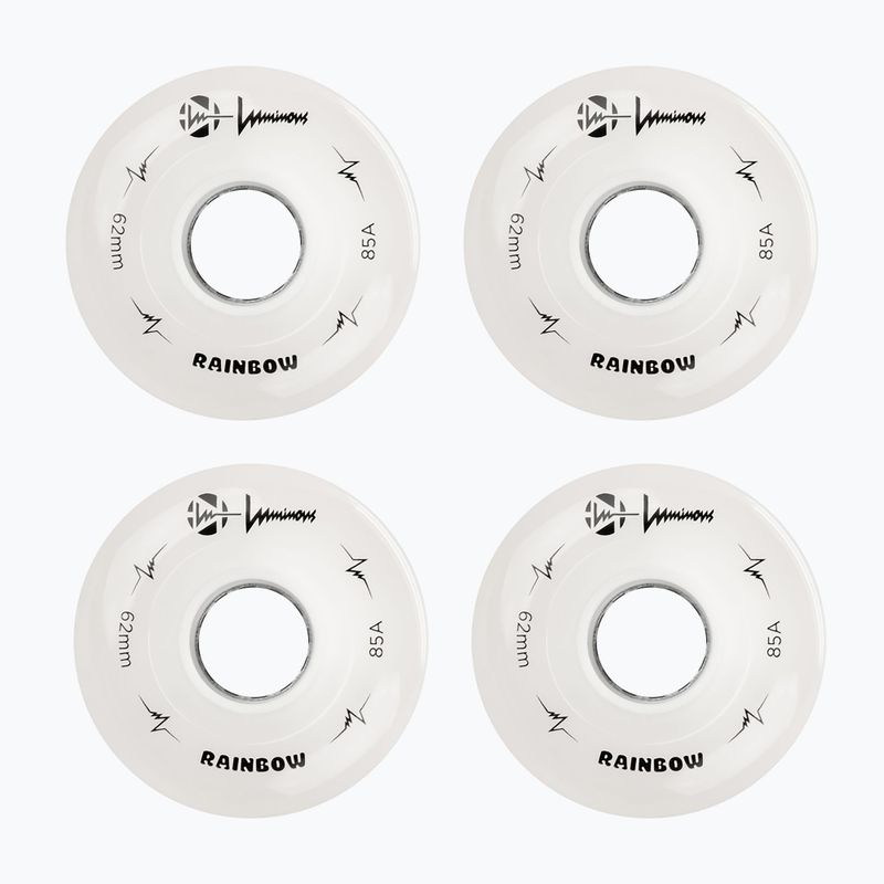Kolečka na kolečkové brusle FR Skates Luminous Led Quad Wheel 62mm/85A Sixies 6LED X4 rainbow/white 2