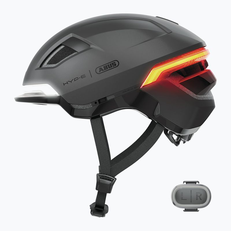 Cyklistická helma s blinkry ABUS Hyp-E volcano titan 3